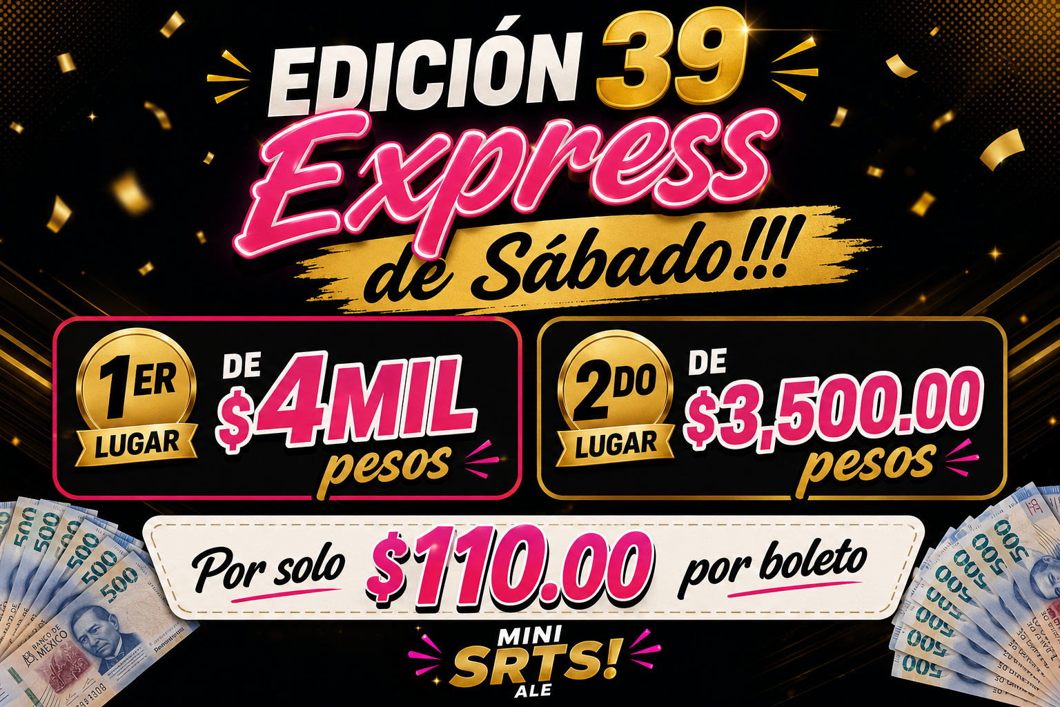 Edición 39  1️⃣lugar 4mil, 2️⃣lugar 3500.00