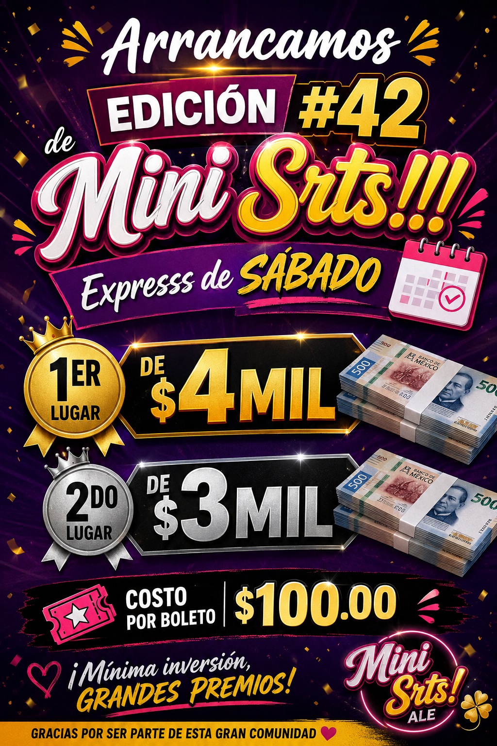Se van 1er lugar de 4mil y 2do lugar de 3mil